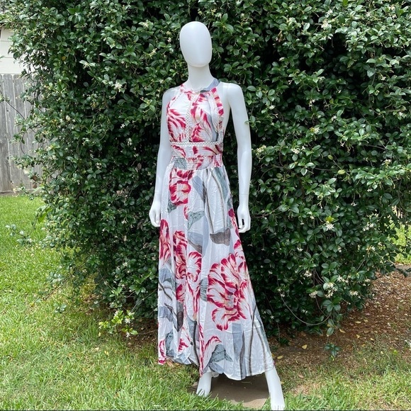 NWT Salty Crush Floral Print Halter Maxi Dress - Picture 9 of 13